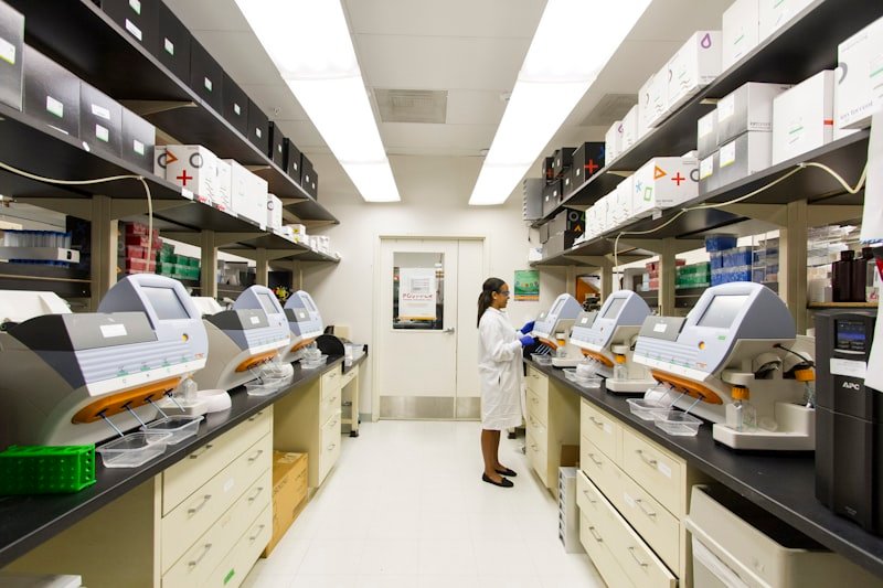 Clinical pathology laboratory with diagnostic equipment
